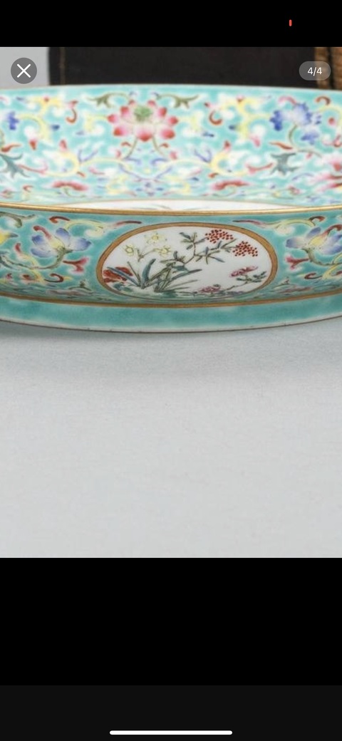 古玩陶瓷粉彩盤真品鑒賞圖