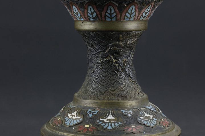 古玩雜項景泰藍燈臺真品鑒賞圖