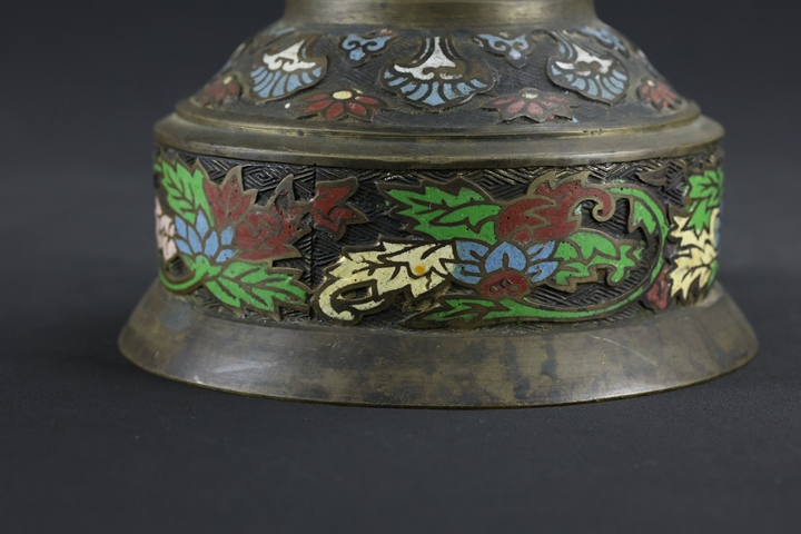 古玩雜項景泰藍燈臺真品鑒賞圖