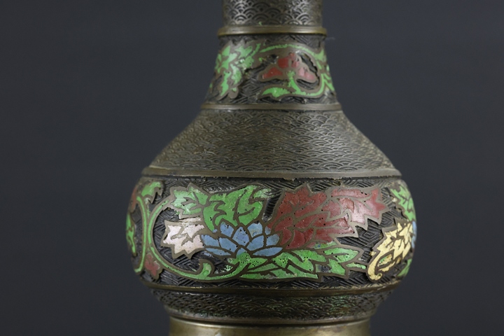 古玩雜項景泰藍燈臺真品鑒賞圖