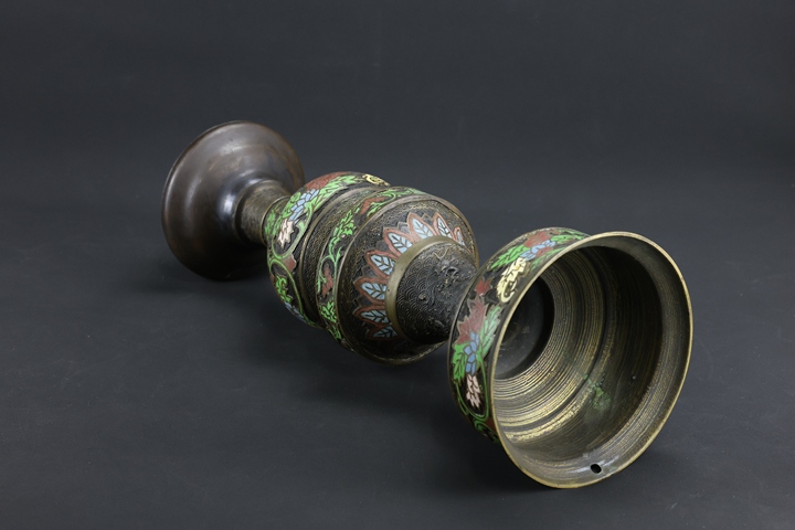 古玩雜項景泰藍燈臺真品鑒賞圖