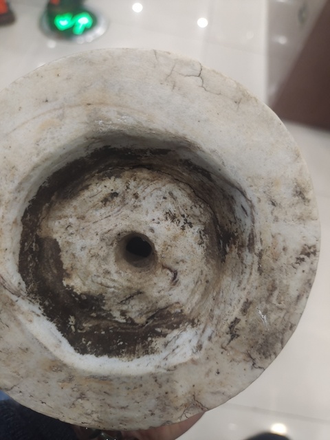 古玩陶瓷青花山水人物燭臺真品鑒賞圖