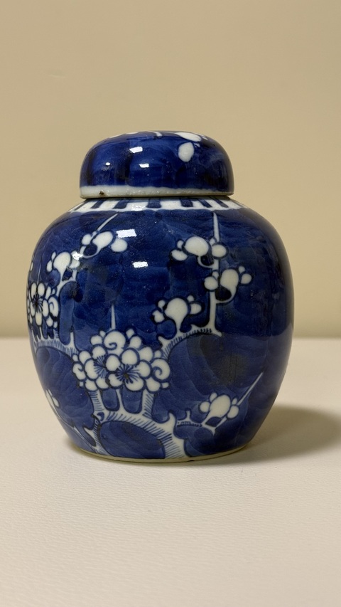 古玩陶瓷青花冰梅圖蓋罐真品鑒賞圖
