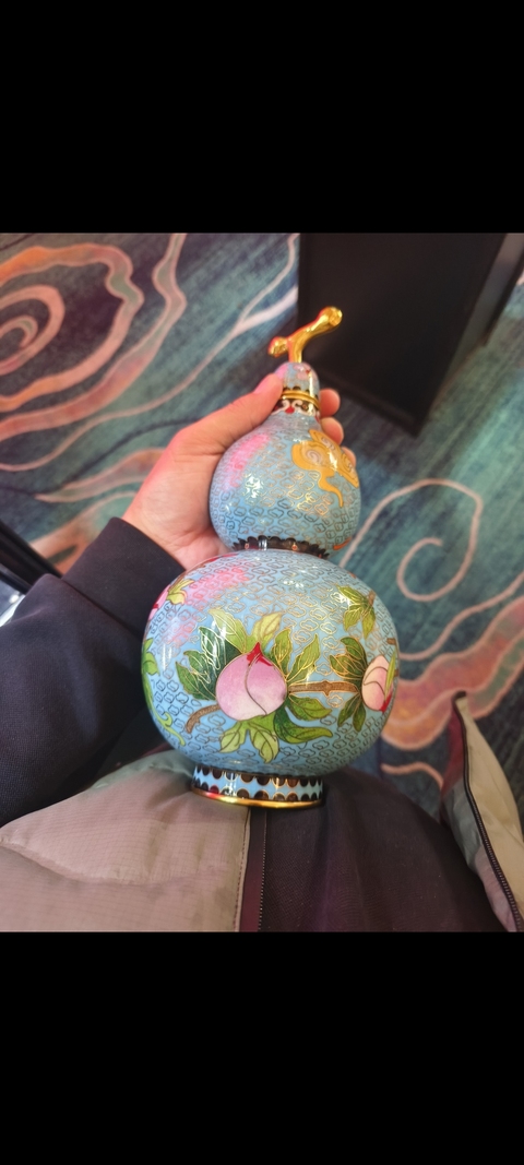 古玩陶瓷銅胎掐絲琺瑯葫蘆瓶真品鑒賞圖