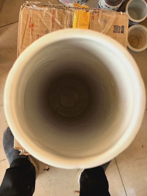 古玩陶瓷粉彩人物故事帽筒真品鑒賞圖