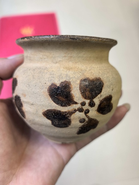 古玩陶瓷吉州窯彩繪小缽真品鑒賞圖