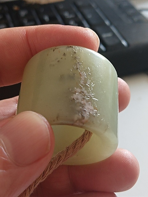 古玩玉器和田玉雕“素紋扳指”真品鑒賞圖