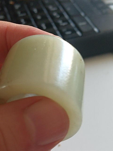 古玩玉器和田玉雕“素紋扳指”真品鑒賞圖