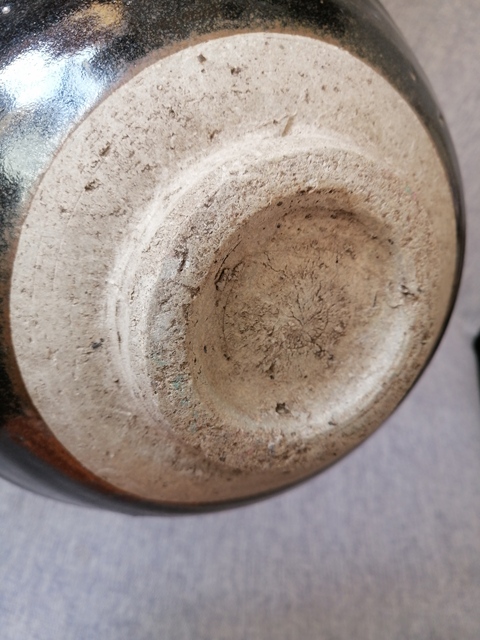 古玩陶瓷元代山西窯口黑釉紅斑澀圈盤真品鑒賞圖