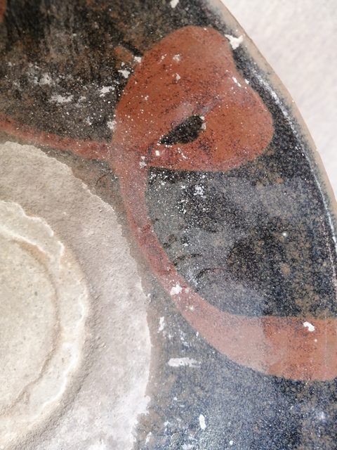 古玩陶瓷元代山西窯口黑釉紅斑澀圈盤真品鑒賞圖