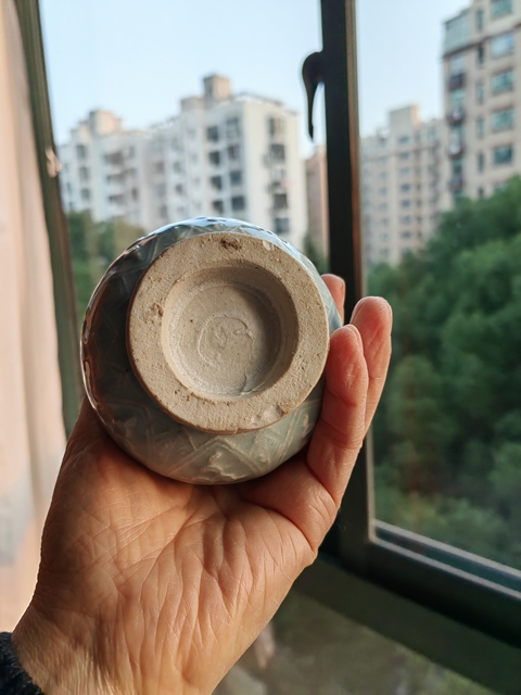 古玩陶瓷青白釉鳳紋雙耳瓶真品鑒賞圖