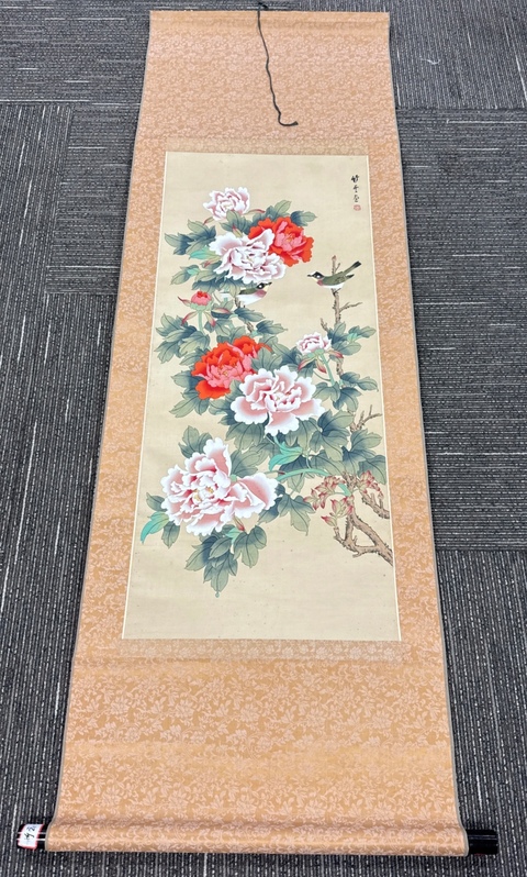 古玩字畫吳竹云富貴白頭立軸真品鑒賞圖