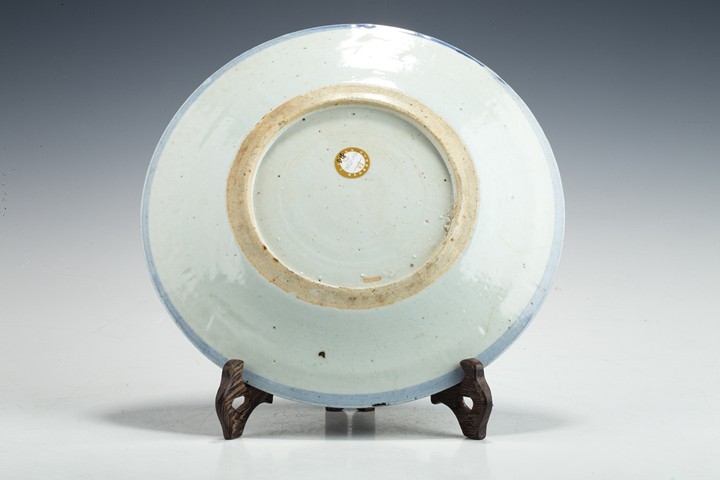 古玩陶瓷清中·青花山水人物紋盤一對真品鑒賞圖