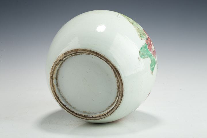 古玩陶瓷清晚·粉彩五子奪魁紋西瓜罐真品鑒賞圖