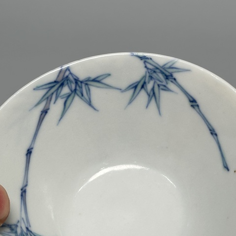 古玩陶瓷斗彩鳳紋斗笠碗真品鑒賞圖