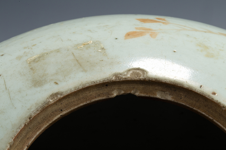 古玩陶瓷民國·淺絳彩花鳥紋西瓜罐真品鑒賞圖