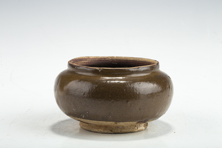 古玩陶瓷明以前·茶葉末釉水盂真品鑒賞圖