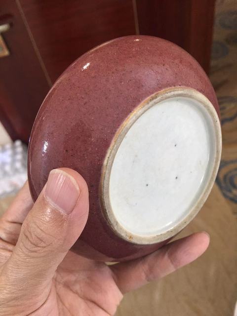 古玩陶瓷豇豆紅釉水洗真品鑒賞圖