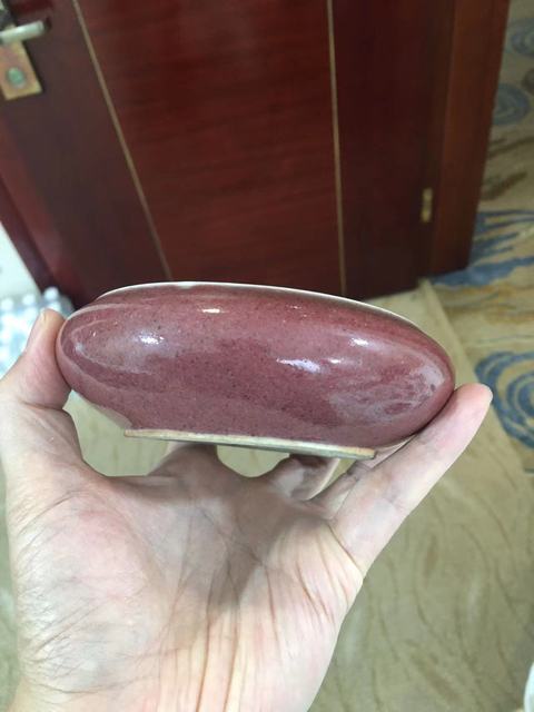 古玩陶瓷豇豆紅釉水洗真品鑒賞圖