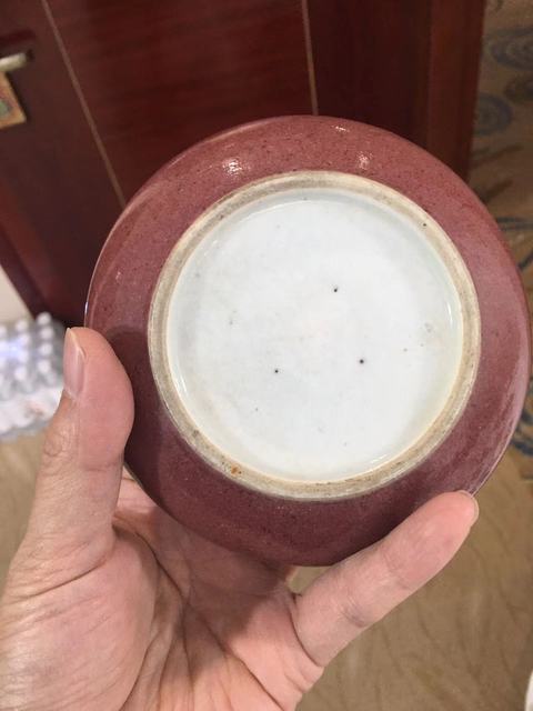 古玩陶瓷豇豆紅釉水洗真品鑒賞圖