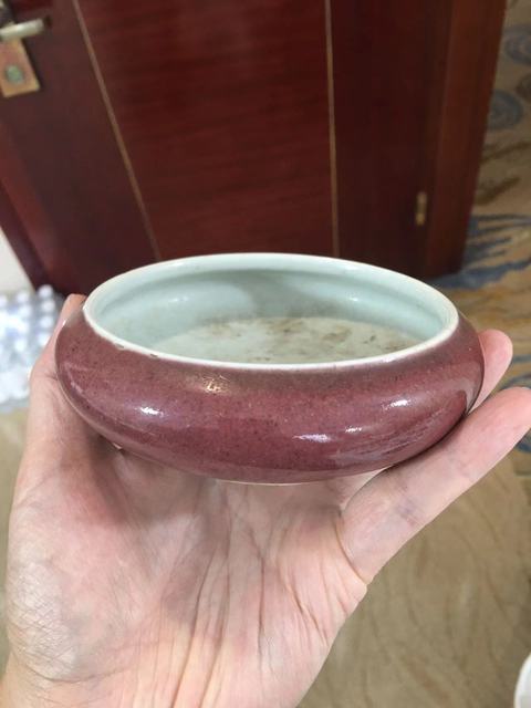 古玩陶瓷豇豆紅釉水洗真品鑒賞圖