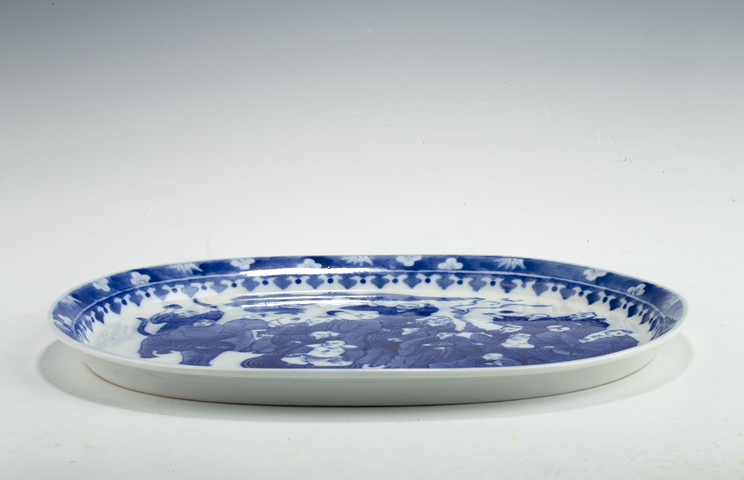 古玩陶瓷創匯·青花十八羅漢紋茶盤真品鑒賞圖