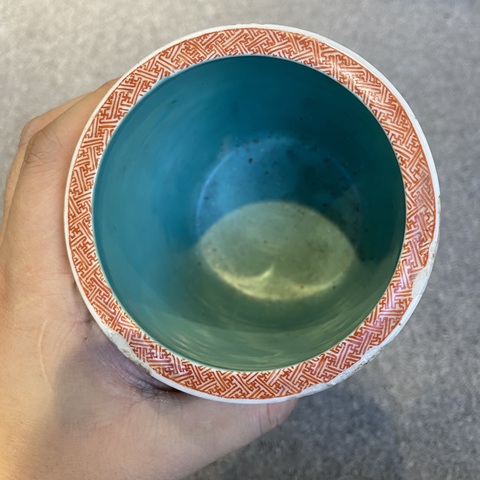 古玩陶瓷粉彩人物故事紋筆筒真品鑒賞圖