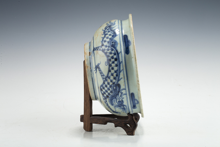 古玩陶瓷清中·青花雙龍戲珠紋香爐真品鑒賞圖