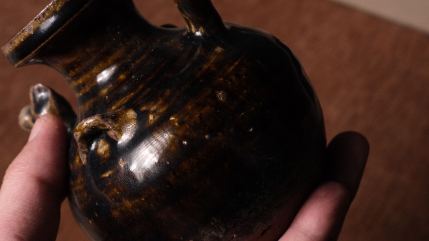 古玩陶瓷雞首壺真品鑒賞圖