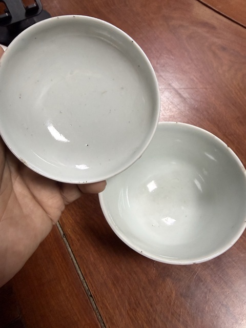 古玩陶瓷囍字紋青花蓋碗真品鑒賞圖