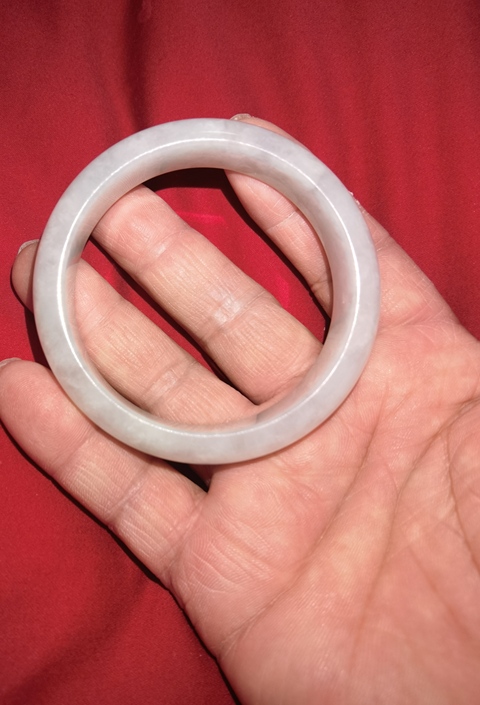 古玩玉器天然翡翠手鐲真品鑒賞圖