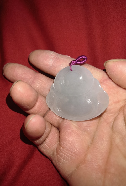 古玩玉器天然翡翠“佛公”掛件真品鑒賞圖