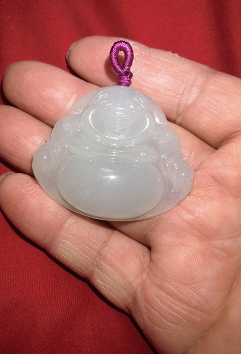 古玩玉器天然翡翠“佛公”掛件真品鑒賞圖