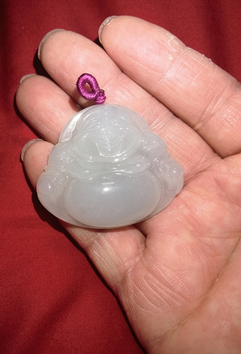 古玩玉器天然翡翠“佛公”掛件真品鑒賞圖