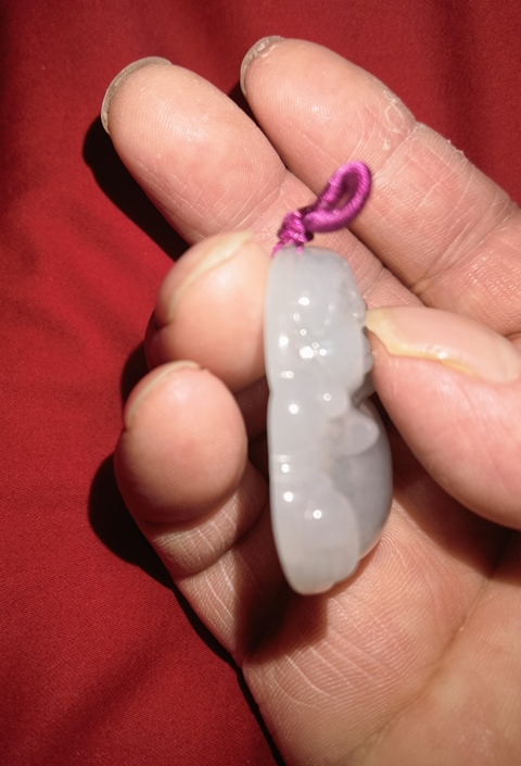 古玩玉器天然翡翠“佛公”掛件真品鑒賞圖