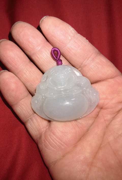 古玩玉器天然翡翠“佛公”掛件真品鑒賞圖