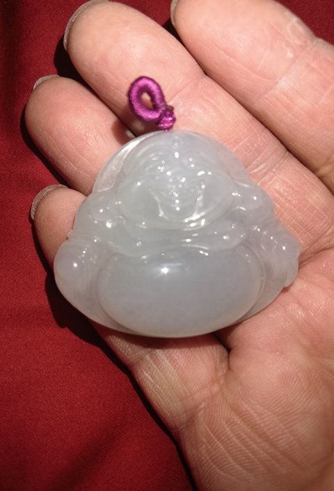 古玩玉器天然翡翠“佛公”掛件真品鑒賞圖