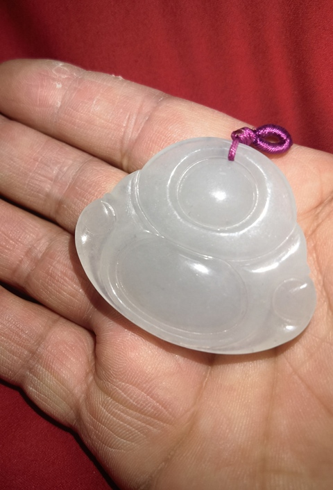 古玩玉器天然翡翠“佛公”掛件真品鑒賞圖