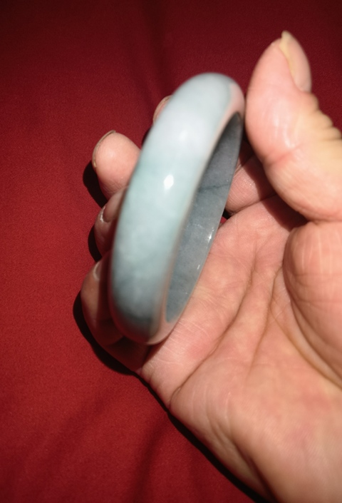 古玩玉器天然翡翠手鐲真品鑒賞圖