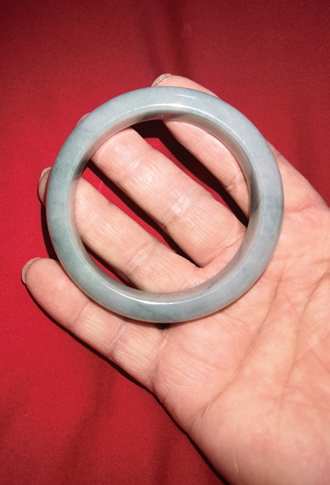 古玩玉器天然翡翠手鐲真品鑒賞圖