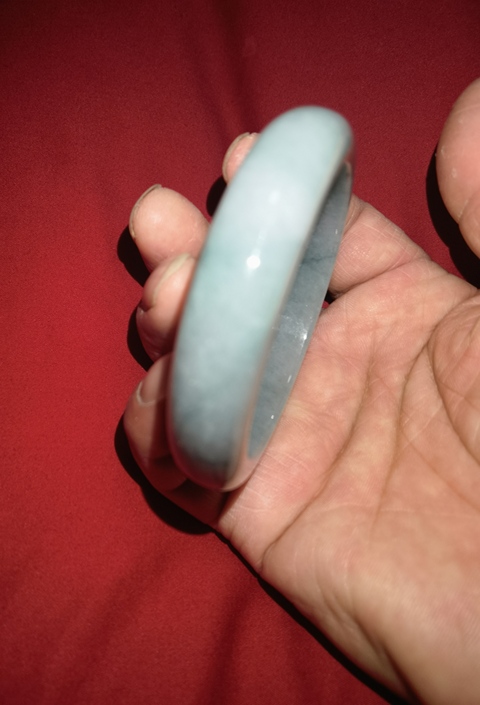 古玩玉器天然翡翠手鐲真品鑒賞圖