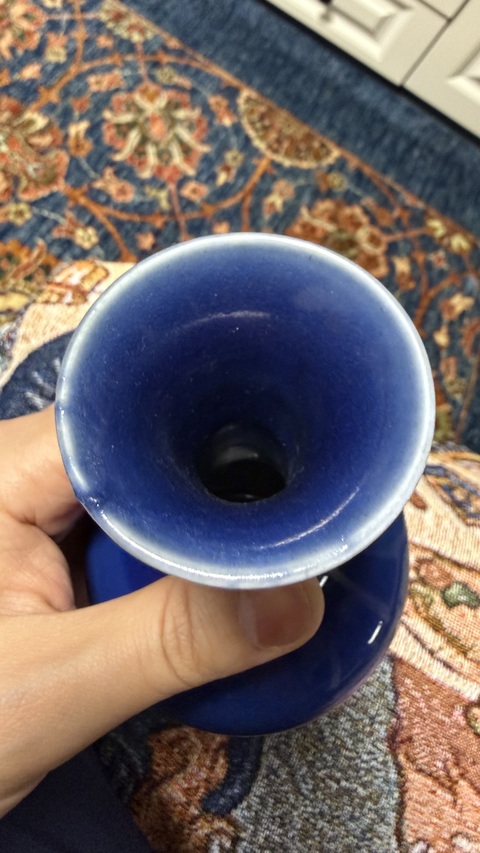 古玩陶瓷霽藍釉撇口瓶拍賣，當前價格1500元