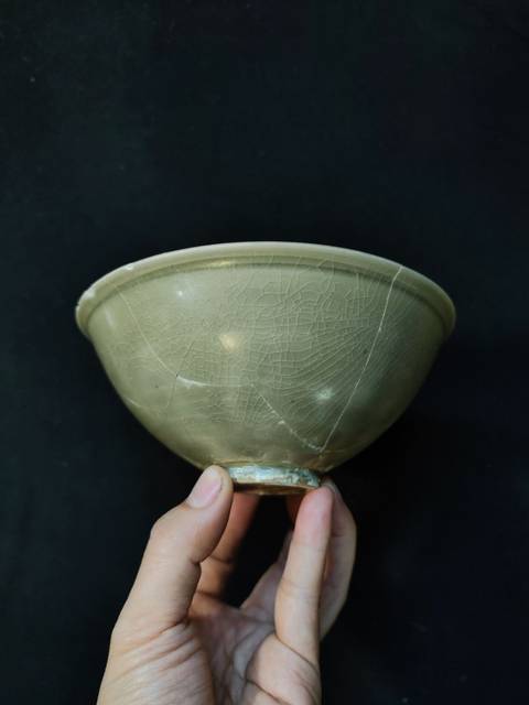 古玩陶瓷耀州窯素盞真品鑒賞圖