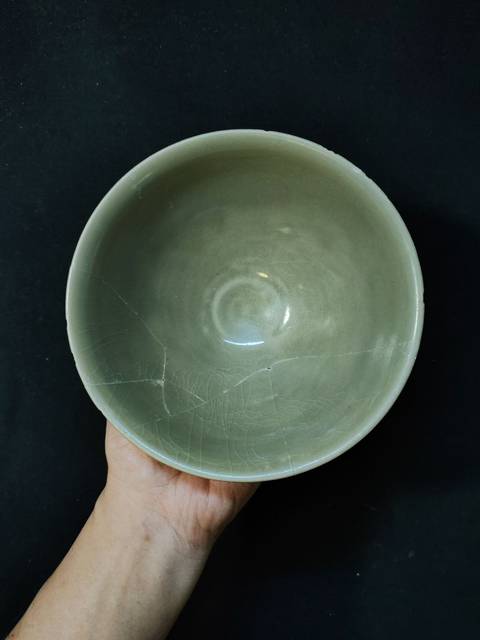 古玩陶瓷耀州窯素盞真品鑒賞圖