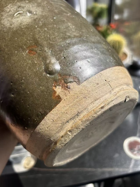 古玩陶瓷北宋耀州窯茶葉末釉折肩盤口梅瓶（大號）拍賣，當(dāng)前價(jià)格3528元