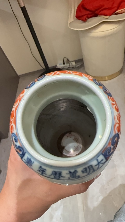 古玩陶瓷青花加彩筒瓶真品鑒賞圖