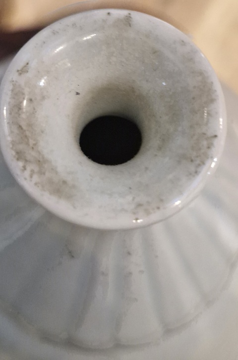 古玩陶瓷日本大正青花鶴紋撇口瓶真品鑒賞圖