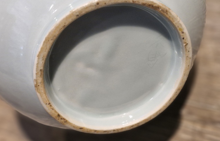 古玩陶瓷日本大正青花鶴紋撇口瓶真品鑒賞圖