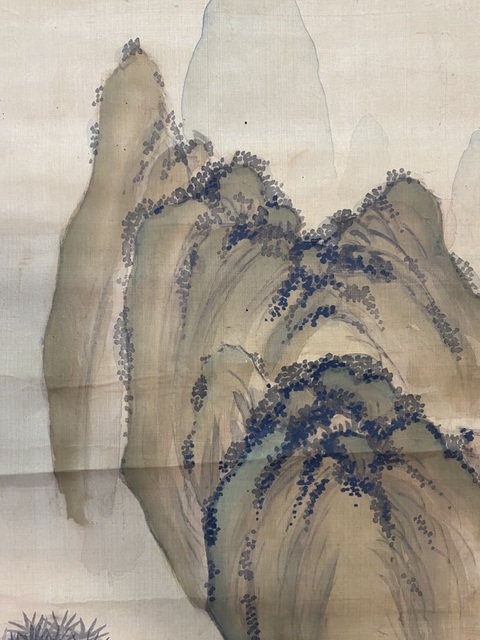 古玩字畫王海仙小青綠山水立軸真品鑒賞圖