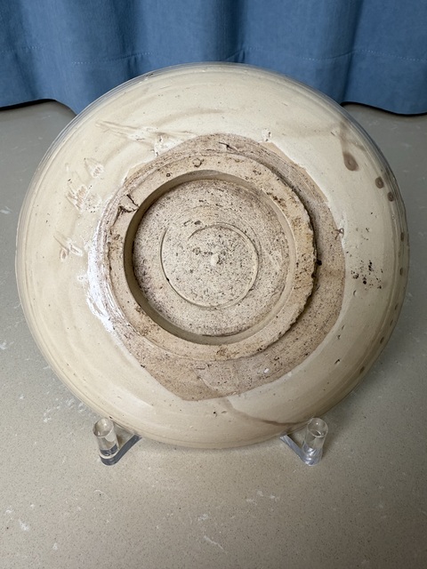 古玩陶瓷明代 磁州窯花卉紋盤拍賣，當前價格360元